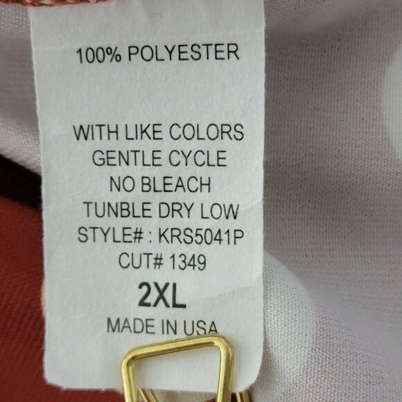 Jade By Jane Womens Pleated Skirt Sz 2X Knee Length Rust & Cream Vintage USA - Picture 4 of 8